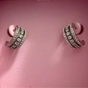 Swarovski  Silver Crystal Stud Earrings